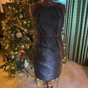 Carmen Marc Valvo Bejeweled Holiday Dress